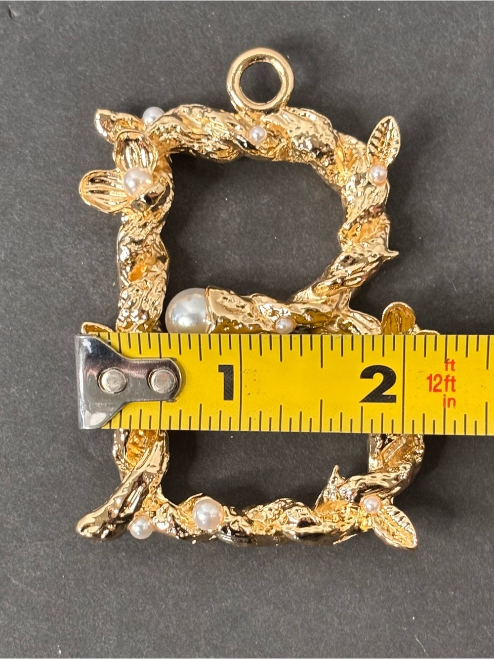 Anthropologie Aurelia Gold Pearl Monogram Letter “B” Initial Ornament - Picture 4 of 4